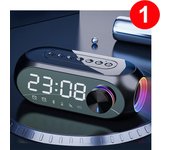 Reloj despertador Altavoces Bluetooth Relojes electrónicos de escritorio con luz LED Subwoofer Reproductor de música Altavoz de graves blanco