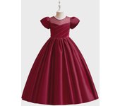 Vestido de princesa de satén para niña 2025: ideal para fiesta de cumpleaños y presentación de piano. 130 cm