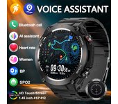 SACOSDING Reloj inteligente GPS deportivo con brújula para exteriores, resistente al agua hasta 1 ATM, pantalla AMOLED de 1,45 pulgadas, Bluetooth 5,2, asistente de voz y llamadas