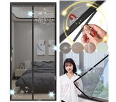 Mosquitera para puerta magnética sin herramientas, cortinas antiinsectos para puerta, malla de cierre automático, pantalla de puerta mágica, pantalla de cocina 70x200 cm blanco