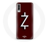 Coque pour Samsung Galaxy A70 Ozark Saison 4 Logo Z Blanc Fond Rouge