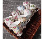 Taza de porcelana con forma de hueso creativa de Tangshan: taza de café y leche de cerámica con logotipo impreso 301-400ml