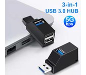 Adaptador mini USB 3.0 HUB de 3 puertos, divisor OTG, lector de disco U de alta velocidad de 5 Gbps para computadora portátil y PC