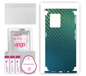 apgo Protective Skin Sticker for the back+sides compatible with Realme 9 Pro Plus, Full Wrap Film, Foil, Vinyl - Pattern Carbon Chameleon CAKA1
