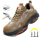 Zapatos de seguridad ligeros para hombre, zapatos de trabajo con puntera de acero, zapatillas de seguridad a prueba de pinchazos, zapatos de protección antigolpes 36