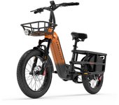 Lankeleisi Wombat-1 cargo electric bicycle 1000W motor+48V20AH Samsung battery 20 * 3.0-inch tires maximum speed 45KM/H hydraulic brake Black naranja