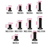 Kit de tornillos para computadora portátil, tornillos de cabeza plana Phillips, tornillos para computadora portátil, pernos negros pequeños, KM M2 M2.5 M3 SET2 500PCS