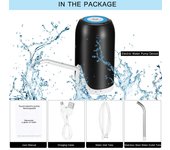 Bomba de agua potable eléctrica Dispensador de agua automático recargable USB portátil Inteligente With Indicator Light negro