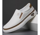 Zapatos de conducción de cuero antideslizantes para hombre, informales, otoño/invierno 44 blanco