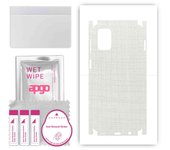 apgo Protective Skin Sticker for the back+sides compatible with Samsung Galaxy M31s, Full Wrap Film, Foil, Vinyl - Pattern White Fabric