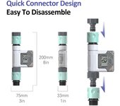 Medidor de flujo de agua WiFi para manguera de jardín Medidor de agua inteligente con 4 modos de flujo Seguimiento del flujo en tiempo real US Plug blanco/verde