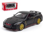 Modelos de coche GTR R34 a escala 1/32, vehículos de simulación de aleación de metal fundido a presión con sonido y luz, juguete de carreras, regalos para niños, modelo de coche a escala 1/32-15x6.5x4.5cm negro