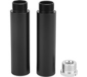 Soporte para micrófono, 2 piezas, tubo de extensión para soporte de micrófono con adaptador de metal para soporte de escritorio y brazo, micrófono hembra a macho negro