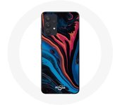 Coque pour Samsung Galaxy A13 4G / A13 4G Lite Texture abstraite bleu noir rouge