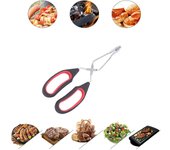 Pinzas con pinzas de alambre para asar a la parrilla para barbacoa, abrazadera de pan para hornear alimentos de silicona plástica One Size rojo