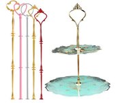 6 juegos de soportes para tartas de metal de 3 capas con diseño en forma de corazón, ideal para bodas, postres, queso y chocolate. 6pcs A