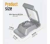 Cortador de huevos de aluminio de alta resistencia para huevos duros, cortador de fresas, cortador de huevos de alambre de acero inoxidable para frutas blandas. gris