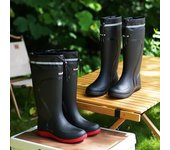 Botas de lluvia de alta gama para hombres y mujeres, cerradas, impermeables y resistentes a la lluvia, cortas y hasta media pantorrilla, botas de goma con cordón antideslizante 39