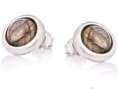 Les Trésors De Lily [R0810] - Boucles d'oreilles Argent 'Meghan' labradorite argenté (rhodié) - 11 mm gris