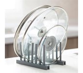 Organizador de cocina, soporte para tapa de olla, soporte para cuchara de acero inoxidable, estante para tapa de olla, estante para platos de cocina, soporte para tapa de sartén