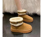 2024 Invierno Nuevos Zapatos Para Mujer Botas De Nieve De Moda Para Mujer Hebilla De Cinturón Botas De Tobillo Cómodas Y Cálidas Para Mujer Zapatos De Plataforma Para Mujer 36 negro