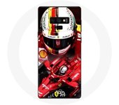 Coque pour Samsung Galaxy Note 9 Formule 1 Sebastian Vettel F1 Rouge