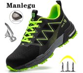 Zapatos de trabajo de protección para hombres y mujeres, zapatos de seguridad antigolpes, ligeros, transpirables, zapatillas de trabajo, zapatos indestructibles con punta de acero, zapatos de protección masculinos 37 negro