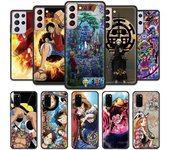 Funda de dibujos animados de Anime de una pieza para Samsung Galaxy S20 FE S21 S10 Note 20 Ultra S9 Plus S8 10 Lite S10e 9, funda negra para teléfono Note 10 Lite