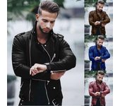 Nuevas chaquetas de cuero europeas y americanas para hombres de otoño e invierno en chaquetas de cuero ajustadas grandes y modernas S