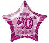Unique Party Globo de aluminio brillante número 80 One Size color rosa