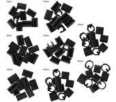 10 Uds. Almohadillas de envoltura de tubo para pies de silla de oficina antideslizantes tipo U, fundas de cojín con apertura de pie para taburete, abrazaderas de tubo de acero, protectores de suelo negro
