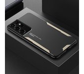 Funda de aluminio mate de lujo con panel de metal para Samsung Galaxy S24 S23 S22 Ultra S21 Plus S20 FE A55 A54 A53, funda fina de silicona para teléfono For Samsung S21FE azul
