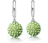 Multi Color 1 par Real pura Plata de Ley 925 austriaco pavé Disco bola aro palanca pendiente trasero joyería de mujer azul marino