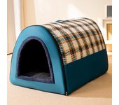 Casa blanda para perros y gatos, para gatos de interior, cama portátil para gatos, caseta para perros, nido plegable y desmontable para gatos, para mascotas con cojín extraíble M
