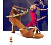 Zapatos de baile de salón profesionales para mujer, zapatos de baile latino para interiores, tacón alto de 7 cm 34 negro