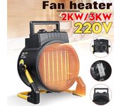 Calentador eléctrico Industrial de 220V y 3000W, soplador de aire, equipo de calefacción para espacios de garaje, ajustable 2KW