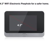 Timbre elegante del timbre video de la mirilla de WiFi con el intercomunicador bidireccional del sensor de movimiento y 4.3 pulgadas gris