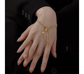 Pulsera brillante multicapa de Color dorado, joyería para mujer, colgante de palo rectangular, brazalete con borla para brazo, accesorios para fiesta de verano, nuevo plata