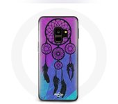 Coque pour samsung galaxy S9 plus Attrape Rêve Noir Fond Bleu et Violet