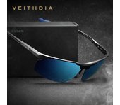 Gafas de sol de aluminio y magnesio sin montura para hombre, accesorios polarizados UV400 para hombre, espejo con revestimiento azul negro