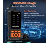 Herramienta de diagnóstico OBD2 profesional, lector de código de verificación de motor mejorado, escáner OBDII/EOBD para automóvil naranja