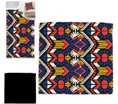 Les Trésors De Lily [Q5514] - Funda de cojín de diseño 'Boho' azul marino naranja (ethnik) - 40x40 cm
