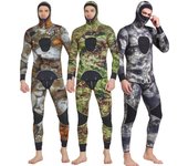 Traje de neopreno para pesca submarina con capucha cálida de neopreno de 3mm para hombre, trajes de buceo de dos piezas, trajes de neopreno para surfear y navegar M