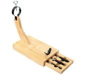 Set à Jambon - Renberg - Caisson à tiroirs - Fusil et Couteau - Marron