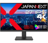 Monitor LCD con resolución 4K y panel IPS de JAPANNEXT, HDMI, DP, USB, 65 W de potencia, HDR, función KVM instalada, 27 pulgadas (3840x2160) JN-i270U-C65W Tipo-C (máximo negro