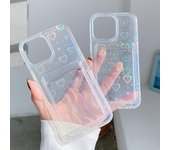 Funda con corazón de amor láser para Iphone 11, Fundas de silicona con ranura para tarjetas, Iphone 13, 14 Pro Max, 12, Xr, X, Xs, 7, 8 Plus, Se 2020 For iPhone XS Max puro