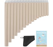Flauta de pan en clave C con bolsa de transporte de cartón para niños, adultos, principiantes y personal docente, beige, 16 amarillo