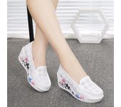 Zapatos de cuña de verano para mujer, mocasines ligeros con plataforma para mujer, zapatos con balancín, mocasines de boca poco profunda, zapatillas informales 34 amarillo