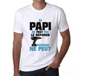 ULTRABASIC - Camiseta unisex Si Papi Ne Peut Pas Le Repairer Personne Ne Peut Noir XS blanco humo