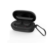 Estuche Sony compatible con WF-XB700, con gancho para evitar caídas, suave gel de sílice, deportivo, fresco, resistente a golpes [HVUYAL] negro